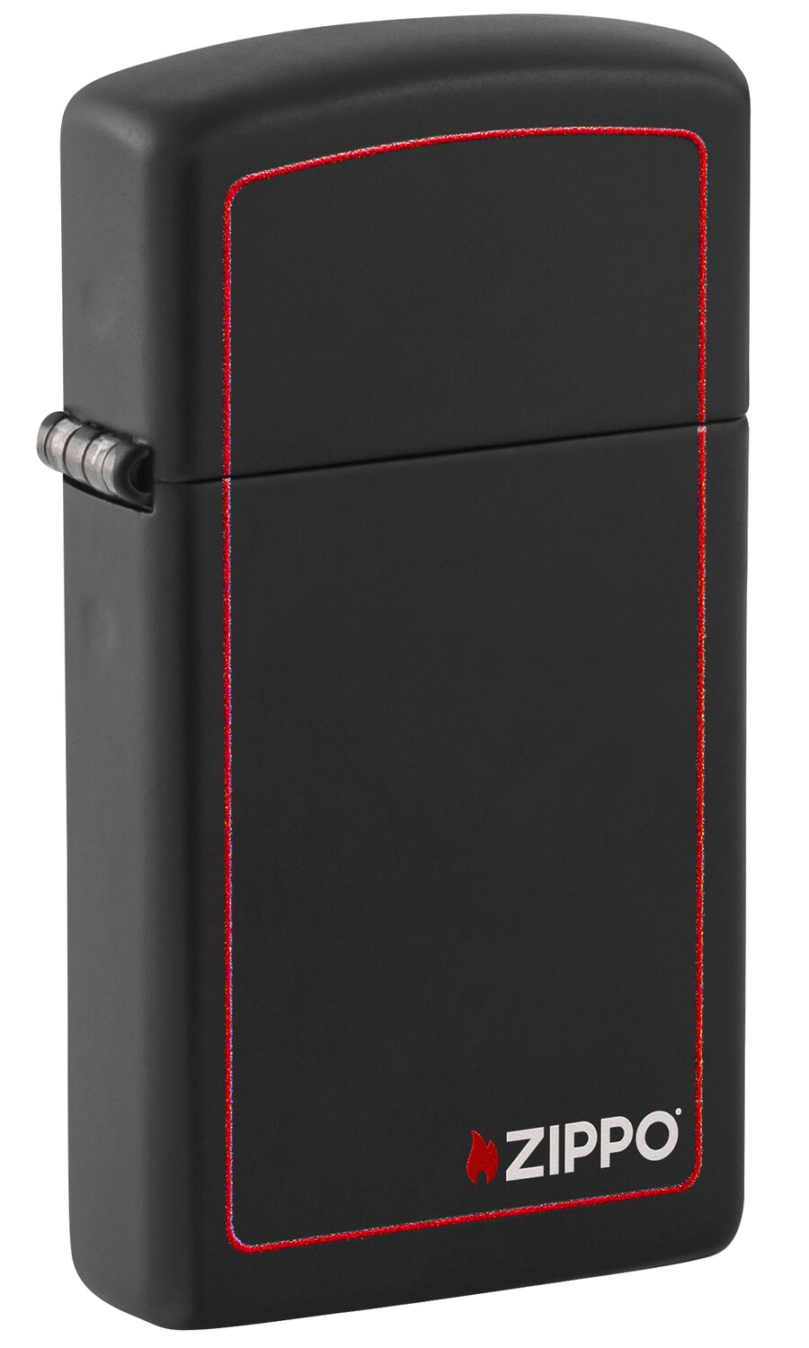 slim negro mate con borde rojo