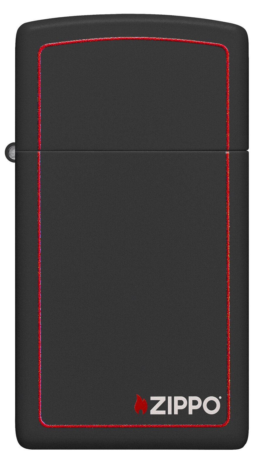 slim negro mate con borde rojo