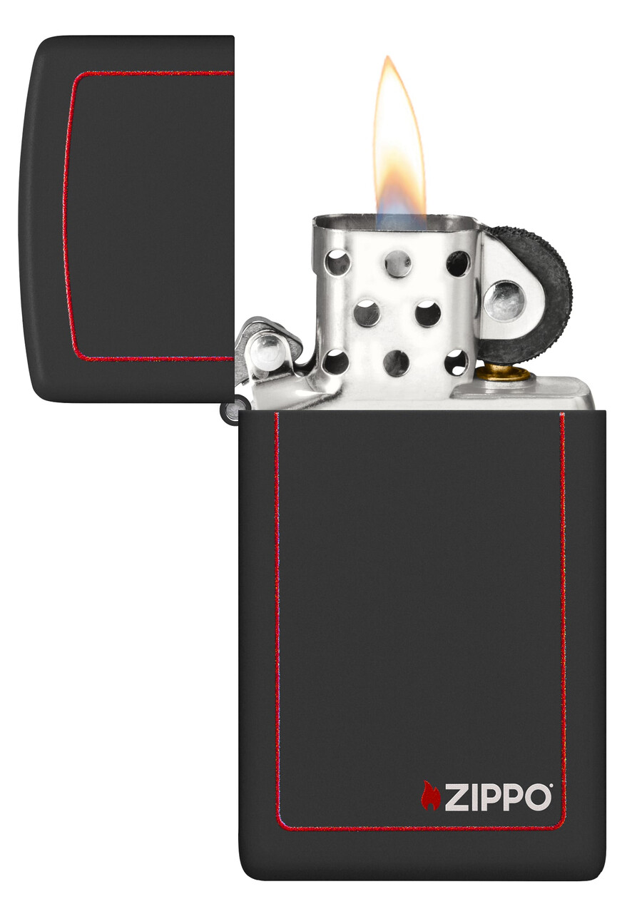 slim negro mate con borde rojo