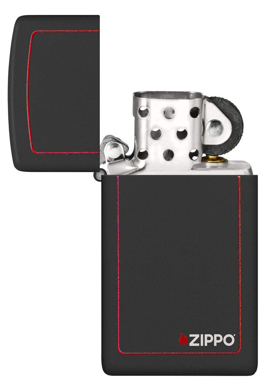 slim negro mate con borde rojo