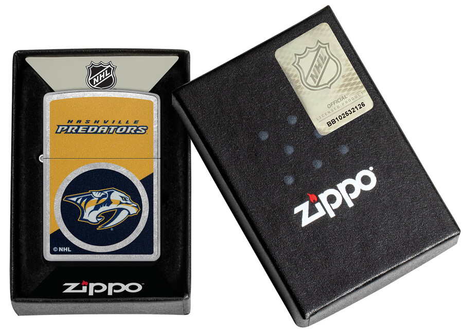 diseño de logotipo con bloques de color de los nashville predators