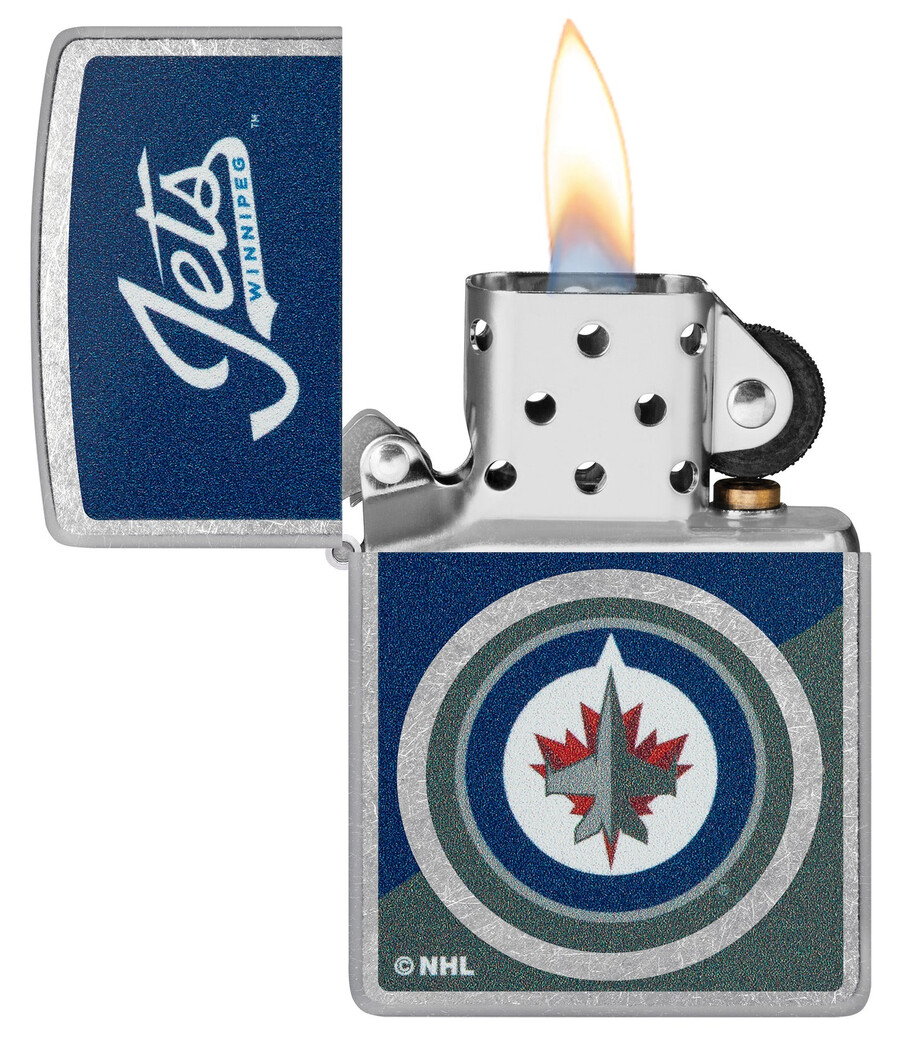diseño de logotipo con bloques de color de los winnipeg jets