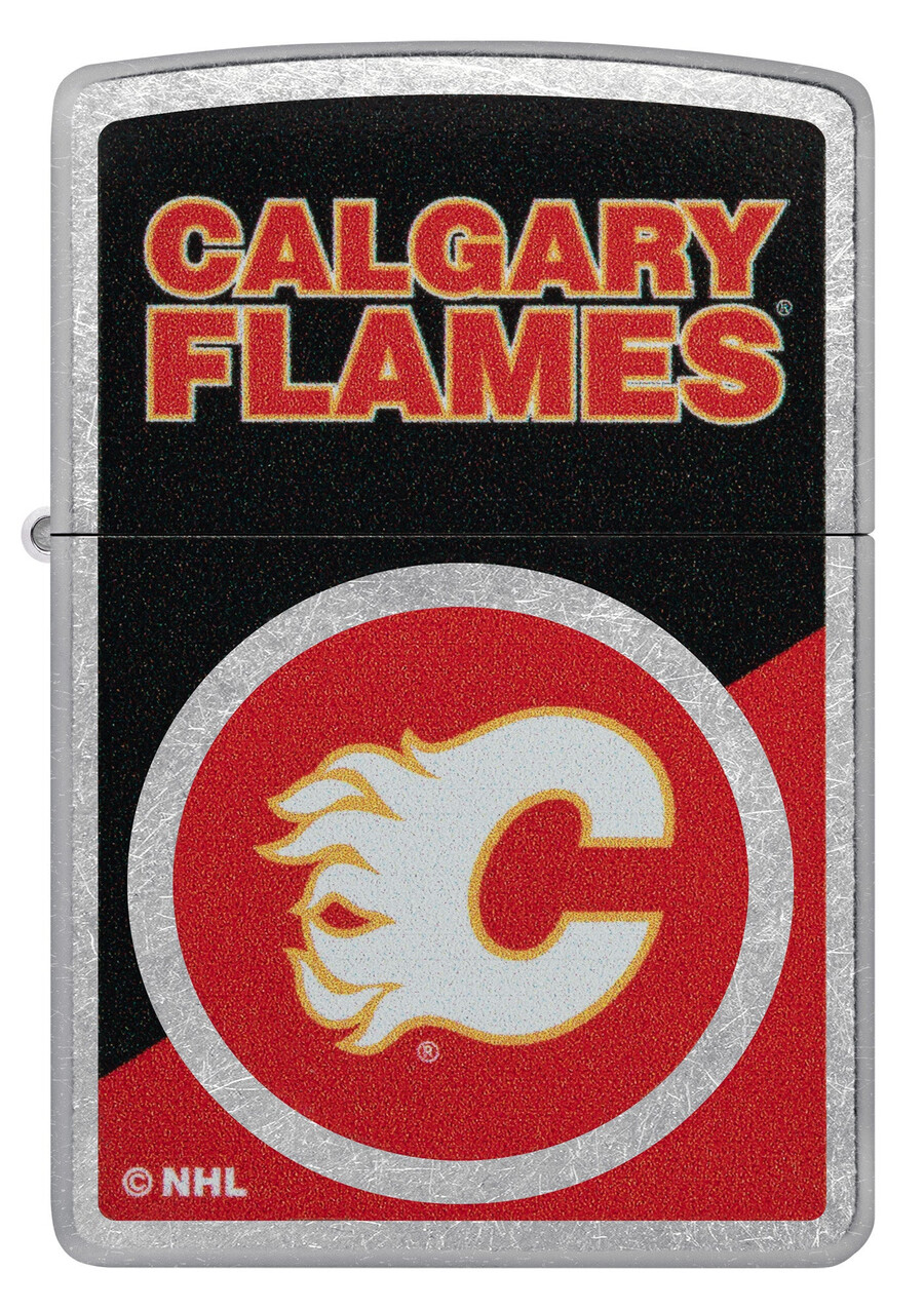 diseño de logotipo con bloques de color de calgary flames