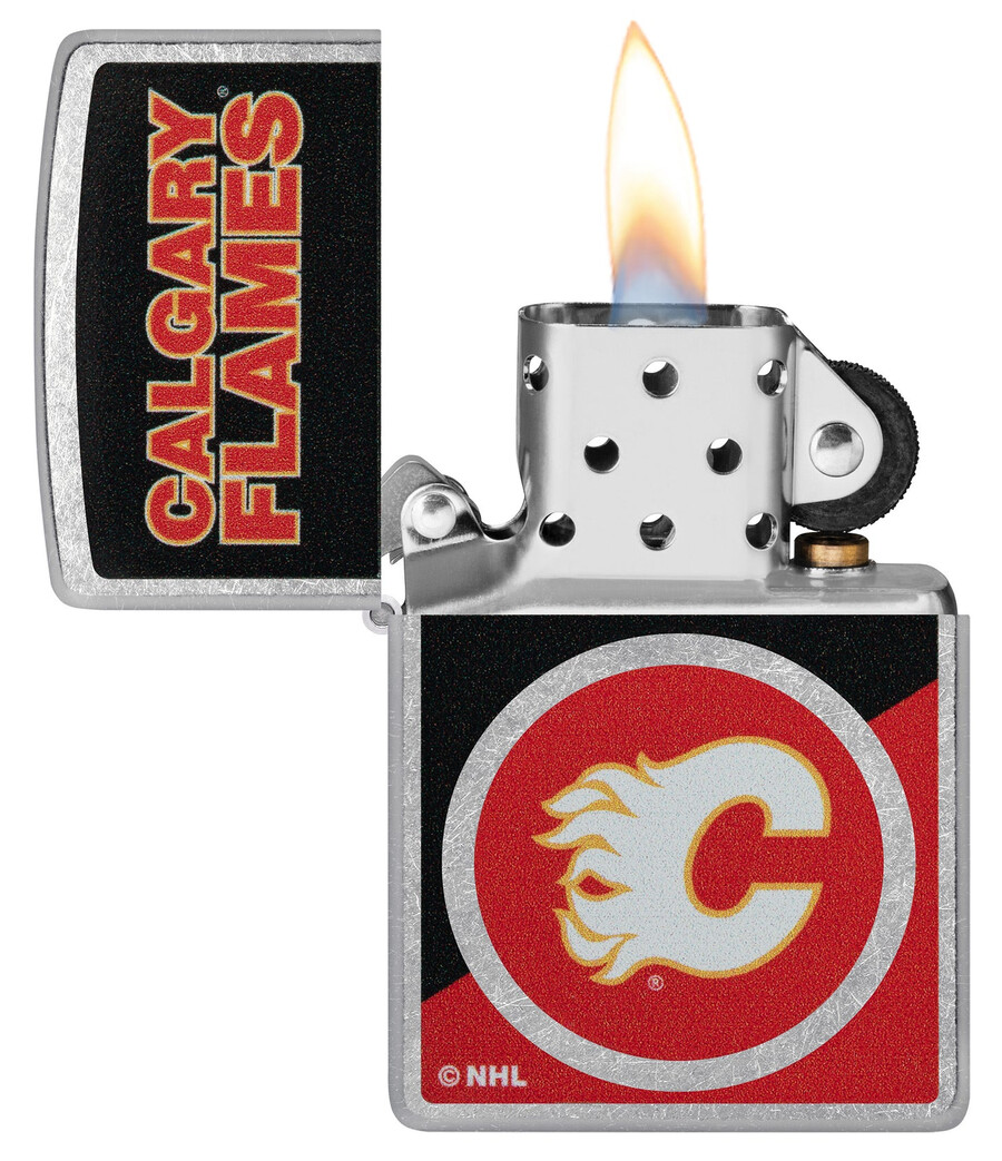 diseño de logotipo con bloques de color de calgary flames