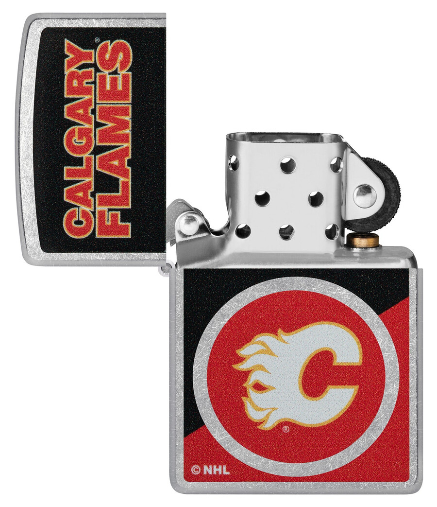 diseño de logotipo con bloques de color de calgary flames