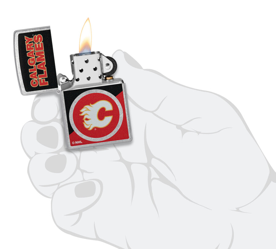 diseño de logotipo con bloques de color de calgary flames