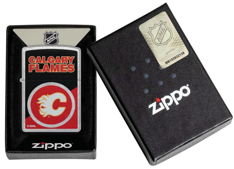 diseño de logotipo con bloques de color de calgary flames