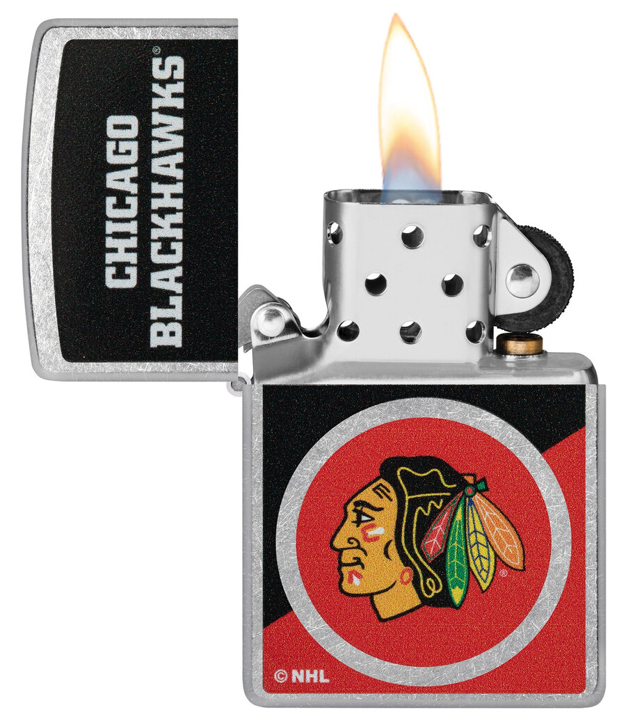 diseño de logotipo con bloques de color de los chicago blackhawks