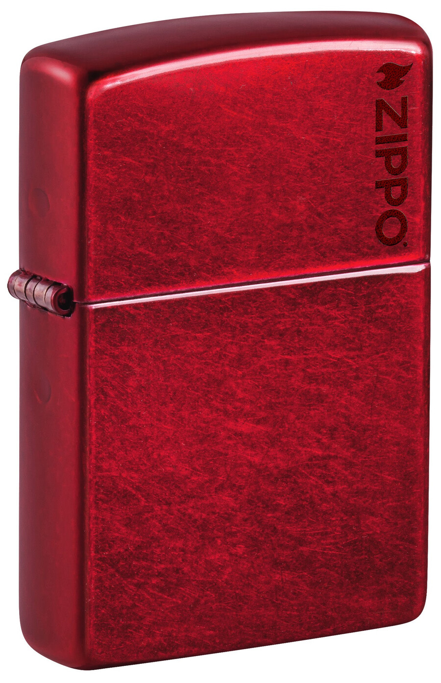 zippo clásico con el logotipo rojo de manzana de caramelo