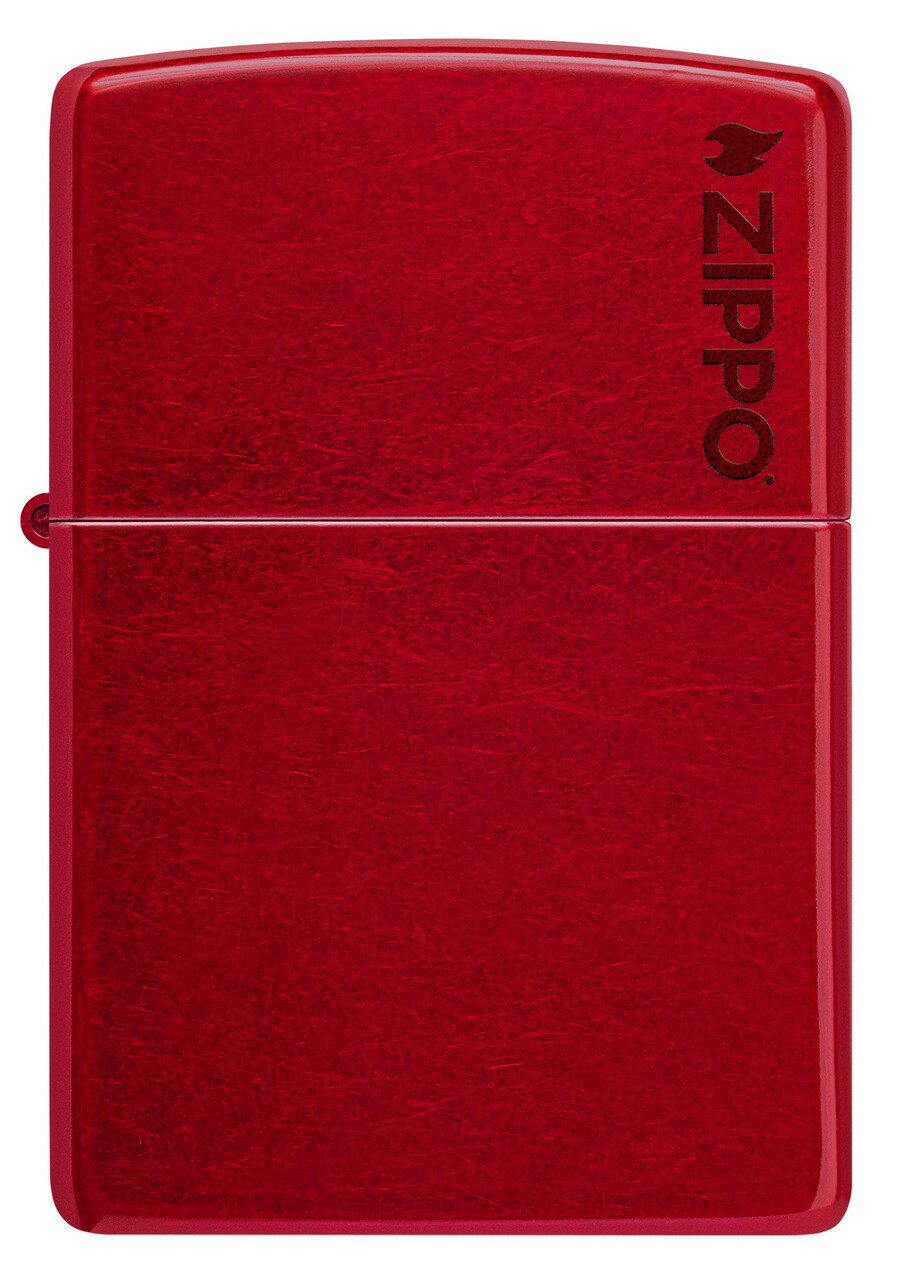 zippo clásico con el logotipo rojo de manzana de caramelo