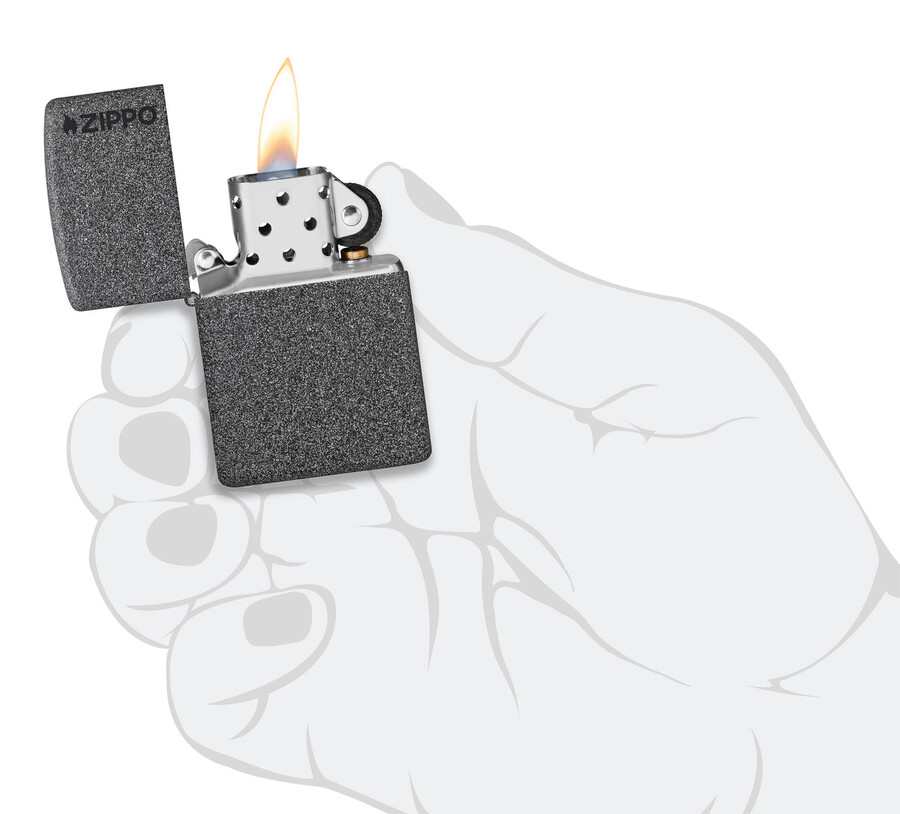 logotipo clásico de zippo de iron stone