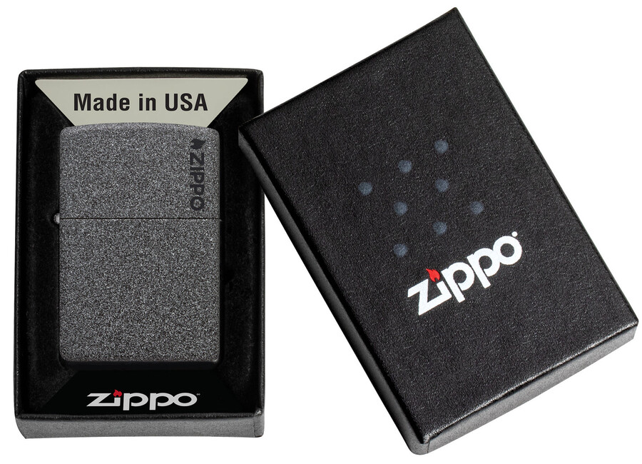 logotipo clásico de zippo de iron stone