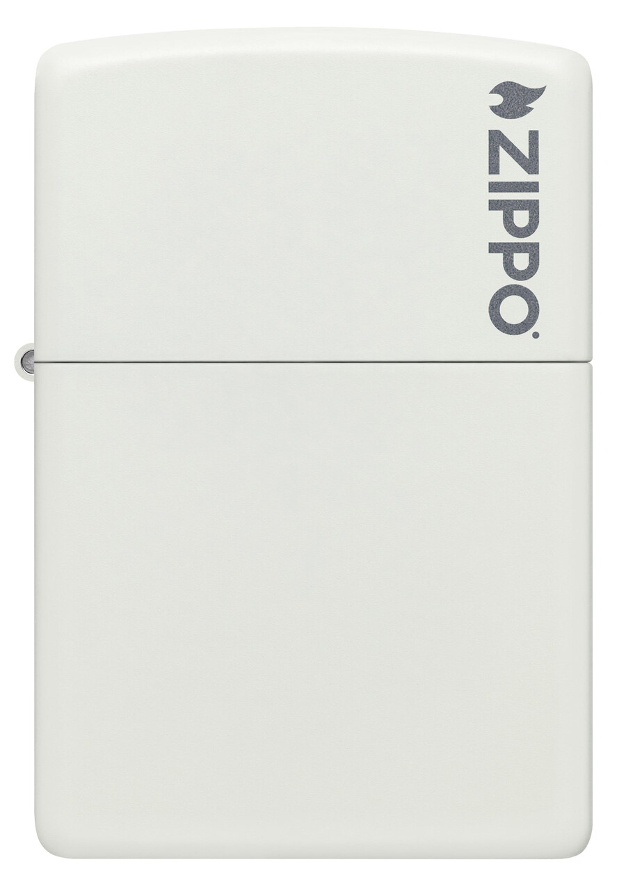 logotipo zippo clásico blanco mate