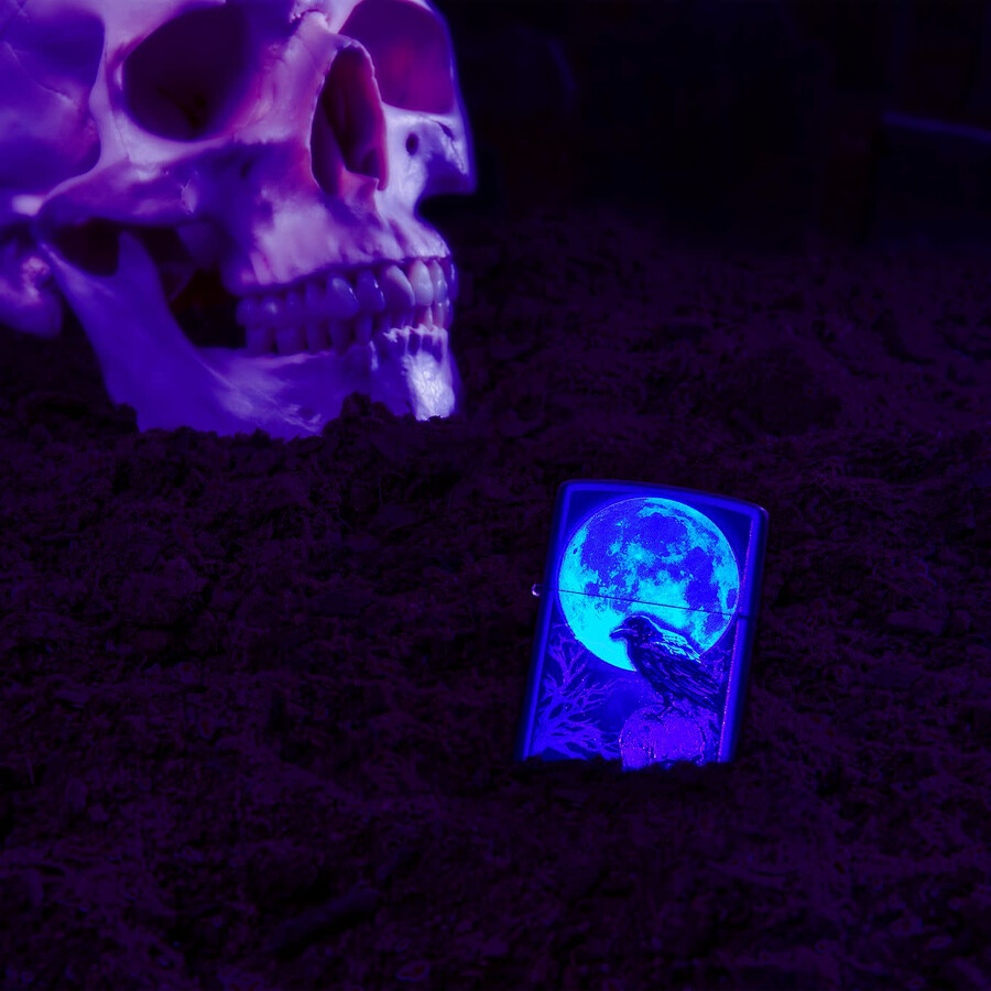 diseño de cuervo a la luz de la luna