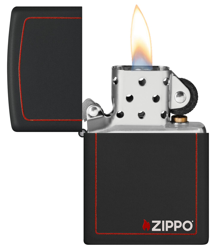 zippo clásico negro y rojo