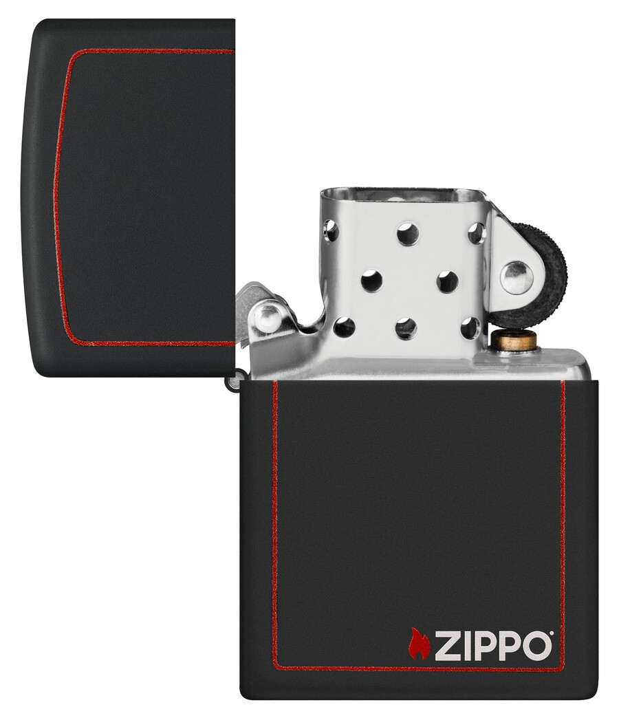 zippo clásico negro y rojo