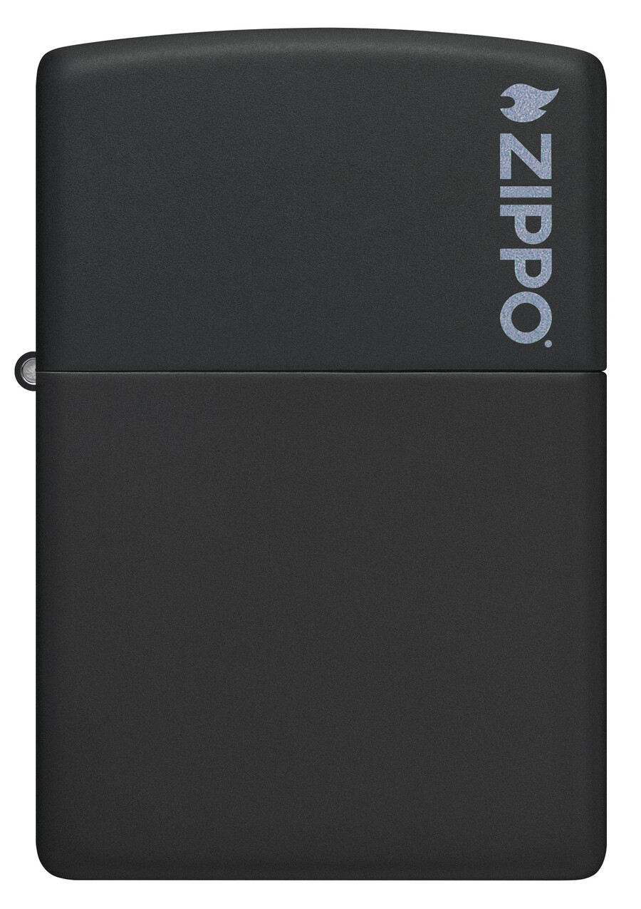 negro mate clásico con logotipo zippo