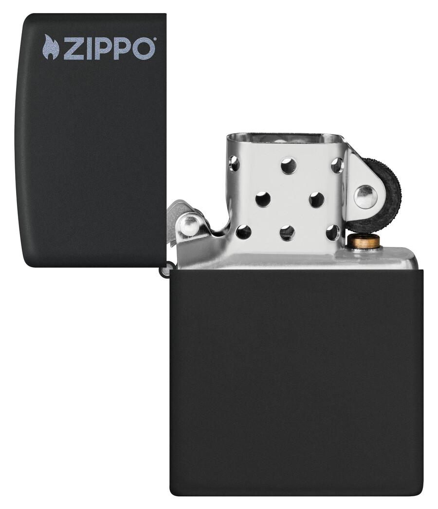 negro mate clásico con logotipo zippo