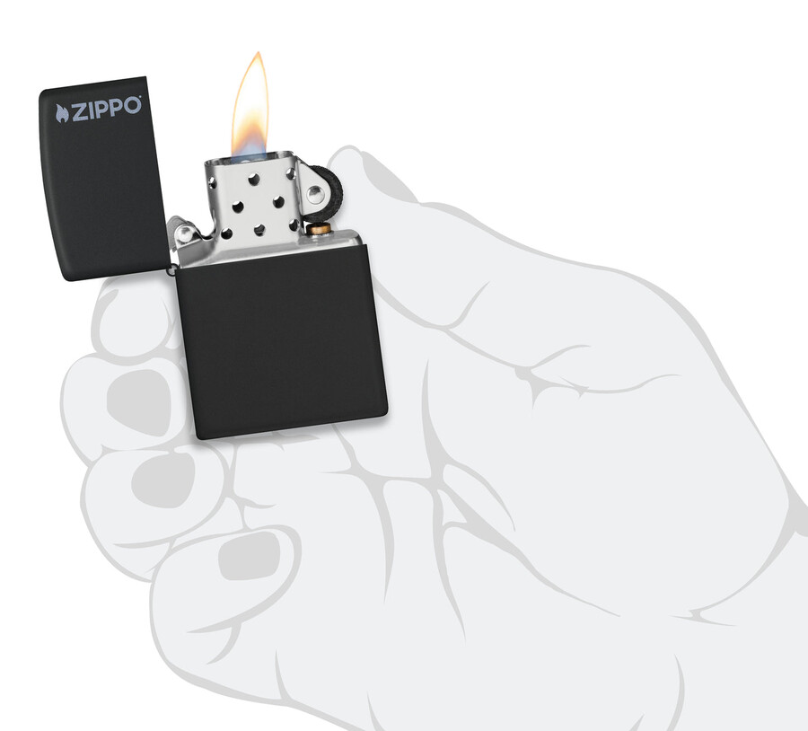 negro mate clásico con logotipo zippo