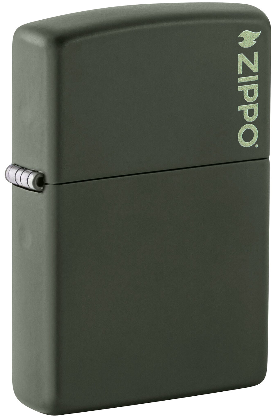 zippo clásico con el logotipo verde mate