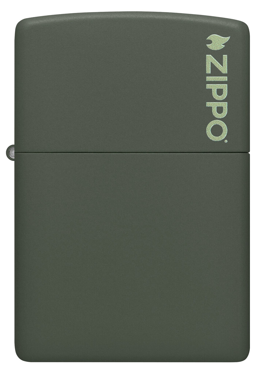 zippo clásico con el logotipo verde mate
