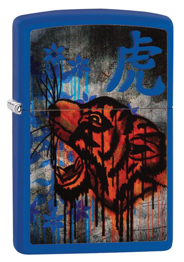 diseño de tigre colorido azul real
