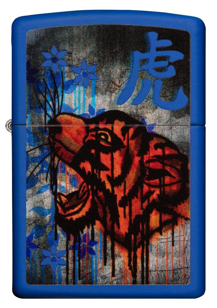 diseño de tigre colorido azul real