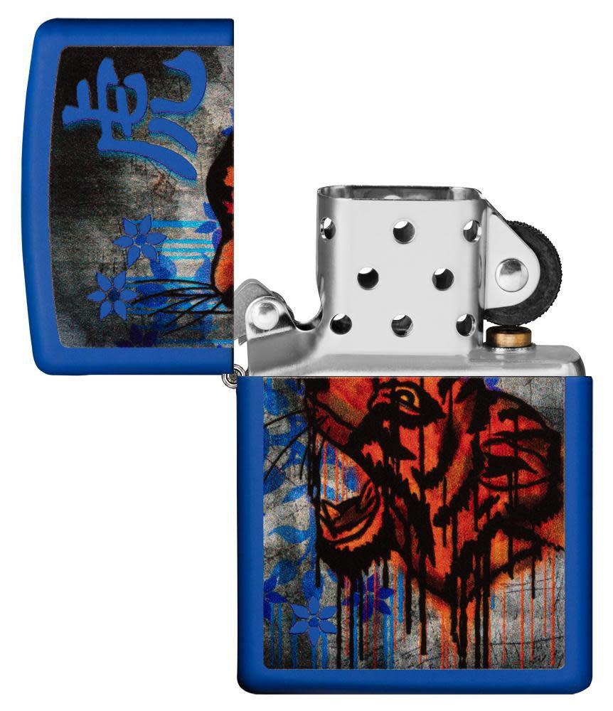 diseño de tigre colorido azul real