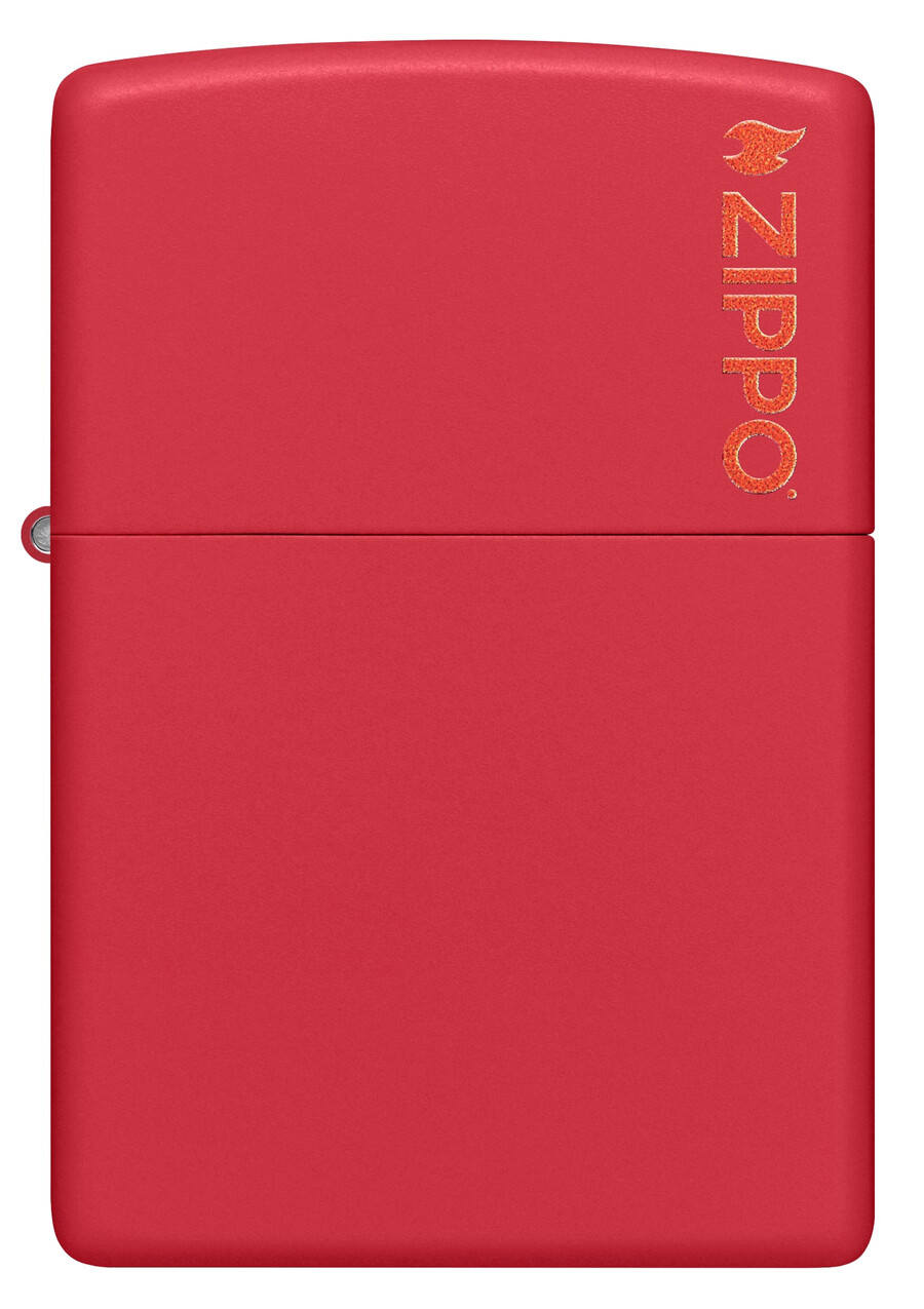 zippo clásico rojo mate con logotipo