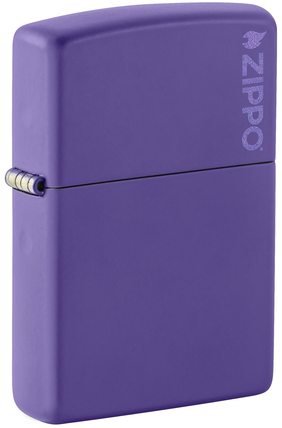 zippo clásico morado mate con el logotipo