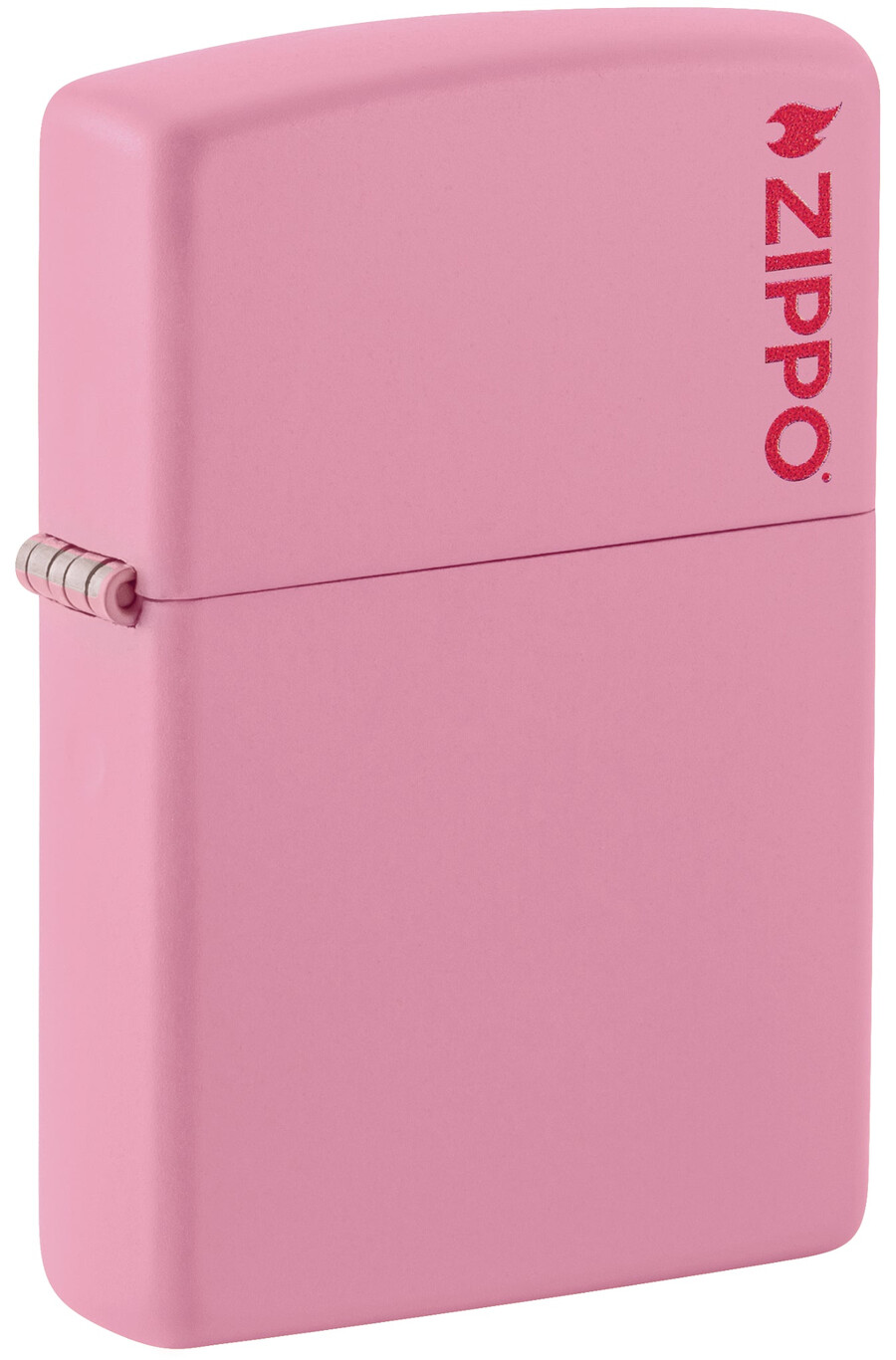 zippo clásico rosa mate con logotipo