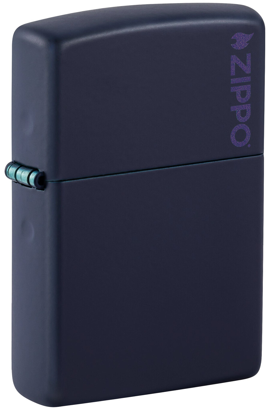 zippo clásico azul marino mate con logotipo