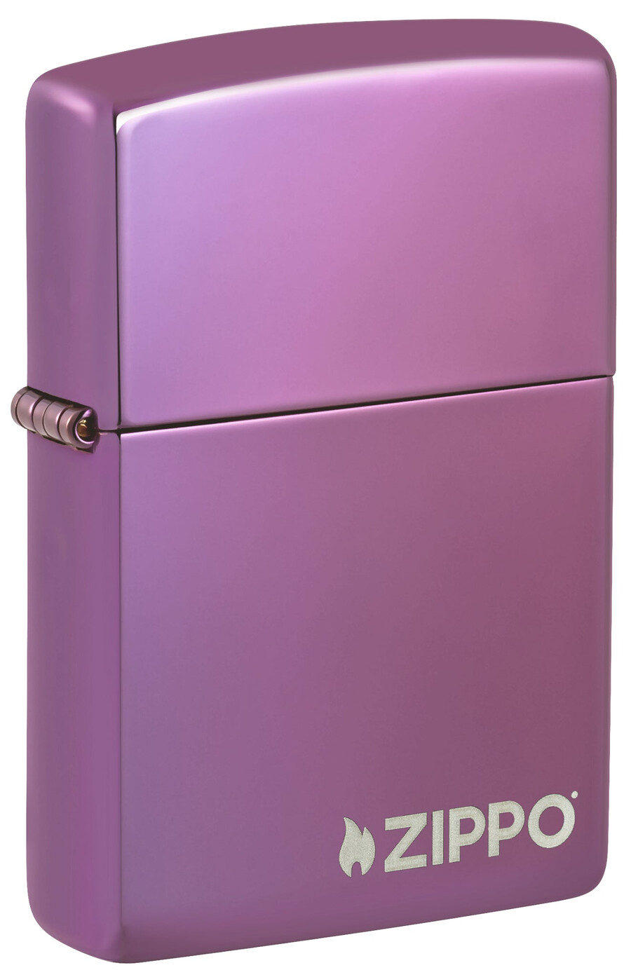 zippo clásico con el logotipo morado de alto brillo
