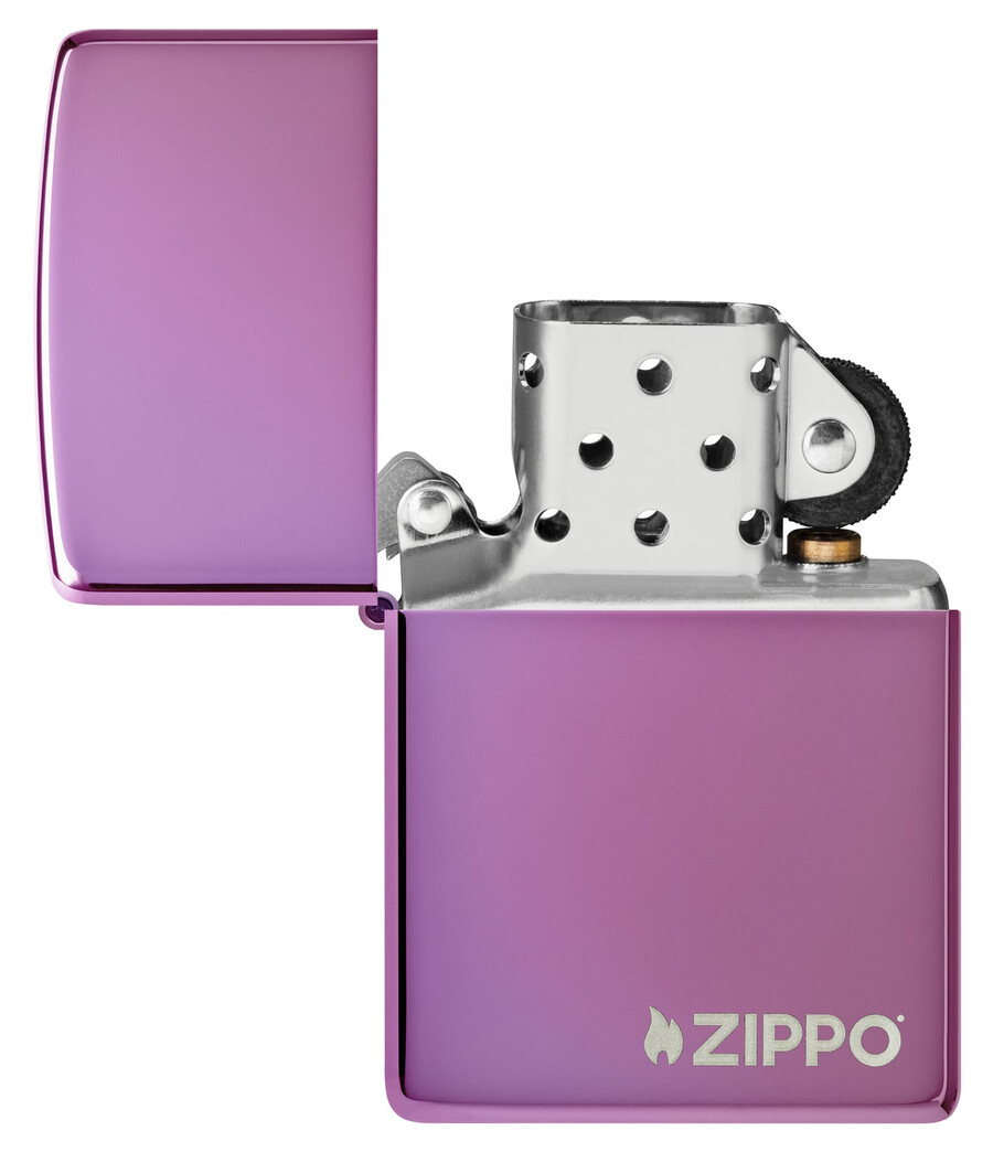 zippo clásico con el logotipo morado de alto brillo