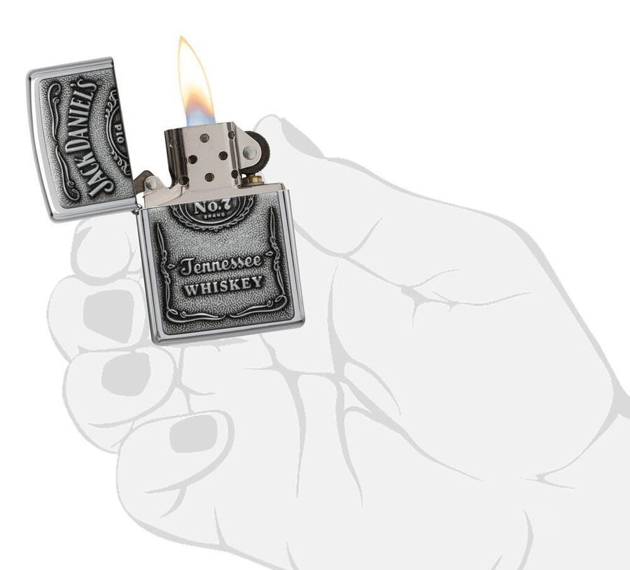 emblema cromado de jack daniels