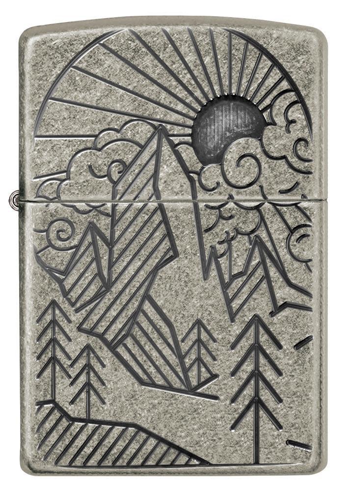 diseño de montaña de plata antigua armor