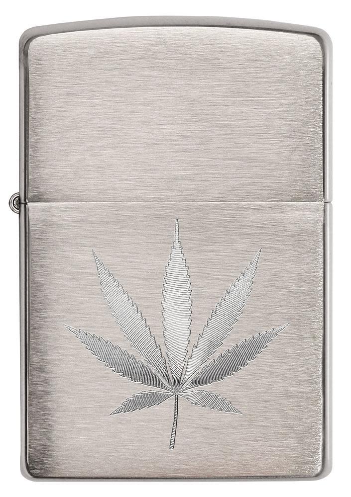 diseño de hoja de marihuana cromada