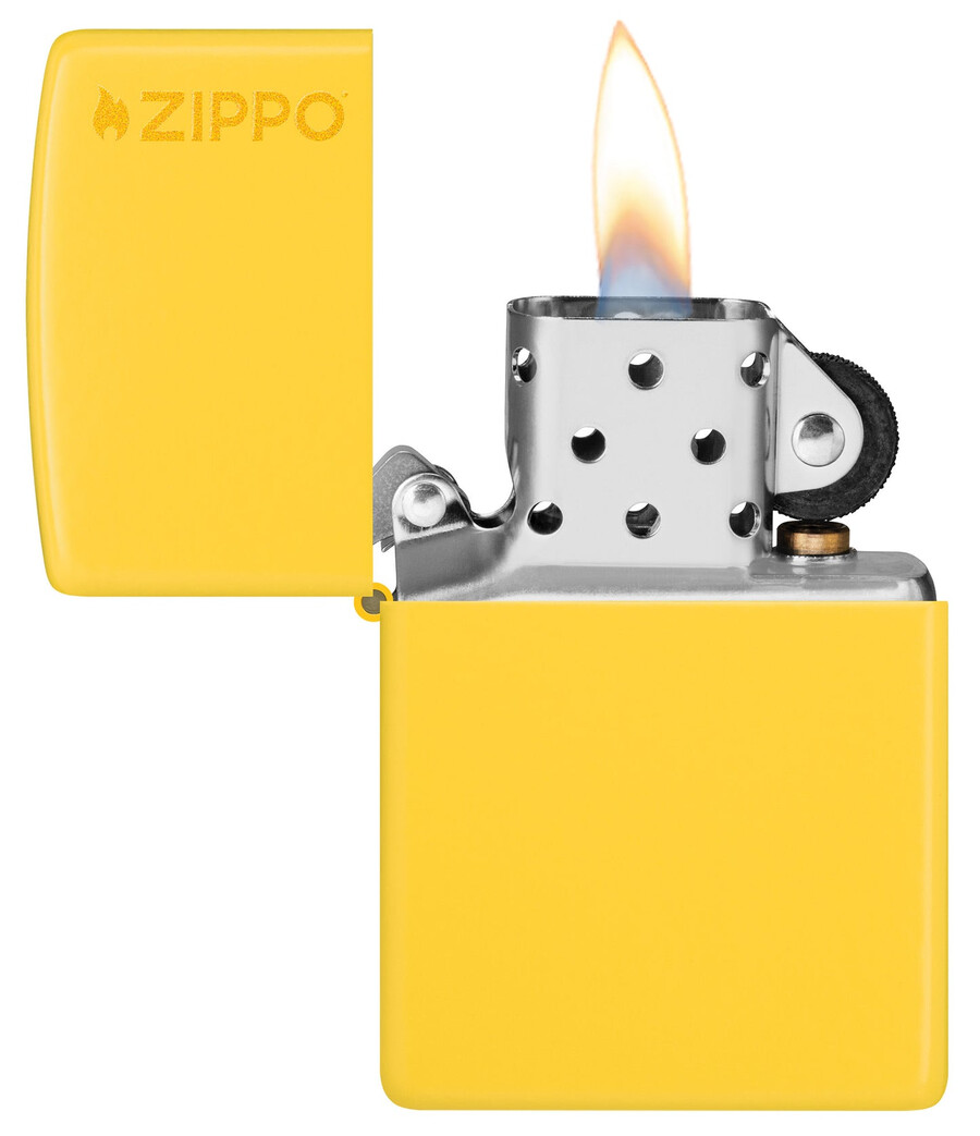 zippo con el logotipo clásico de girasol