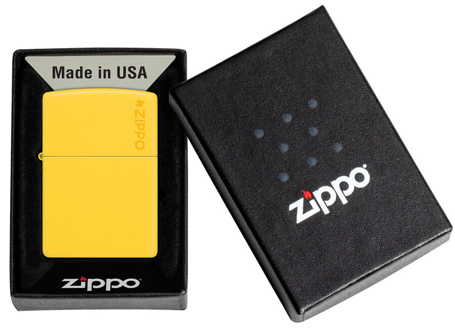 zippo con el logotipo clásico de girasol