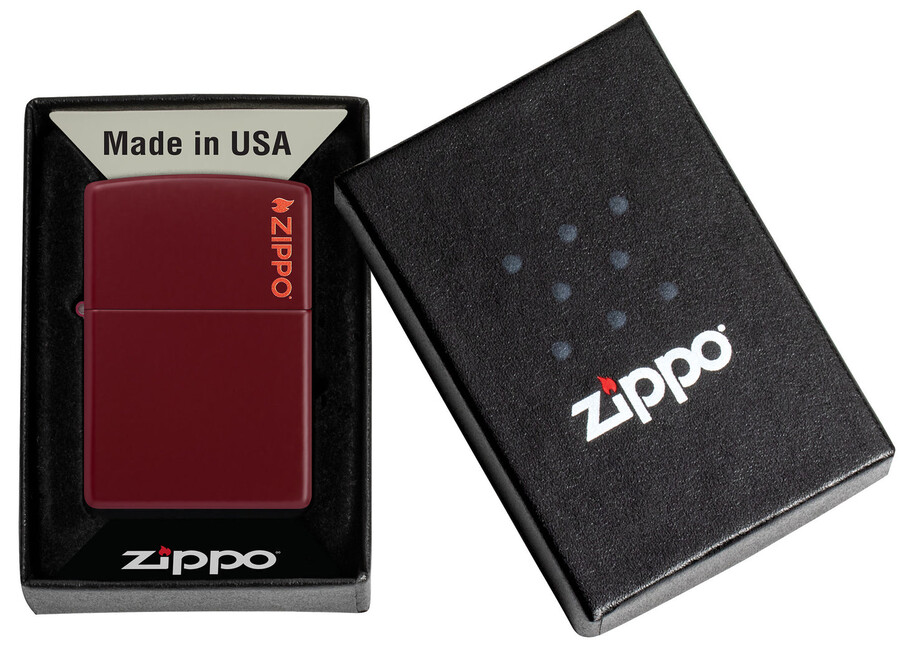 logotipo clásico de zippo merlot