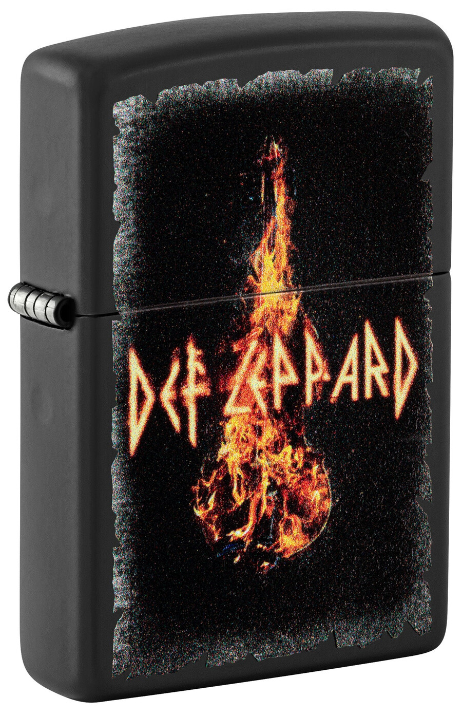 diseño de violín en llamas de def leppard