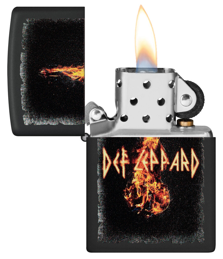 diseño de violín en llamas de def leppard