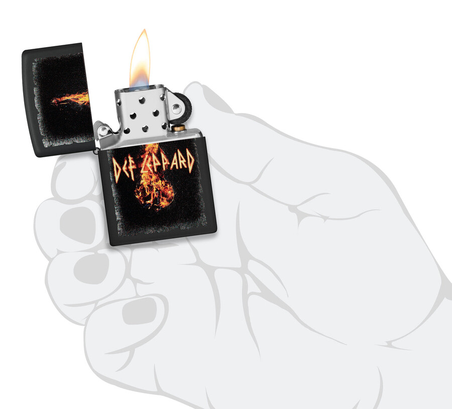 diseño de violín en llamas de def leppard