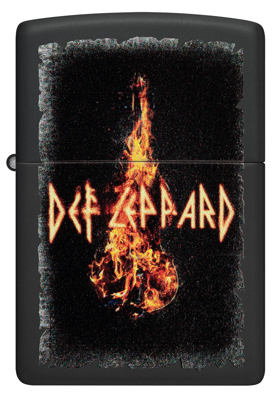 diseño de violín en llamas de def leppard