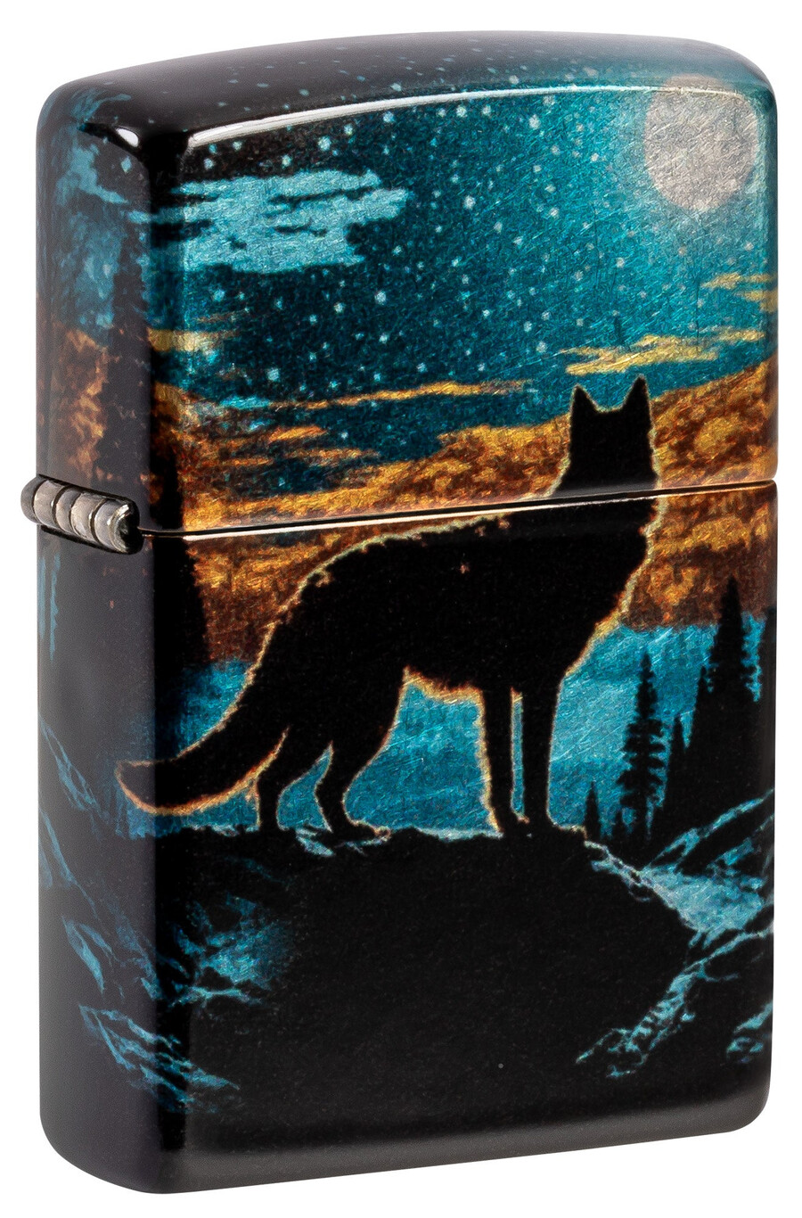 diseño de lobo a la luz de la luna