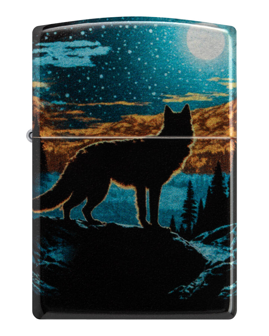 diseño de lobo a la luz de la luna