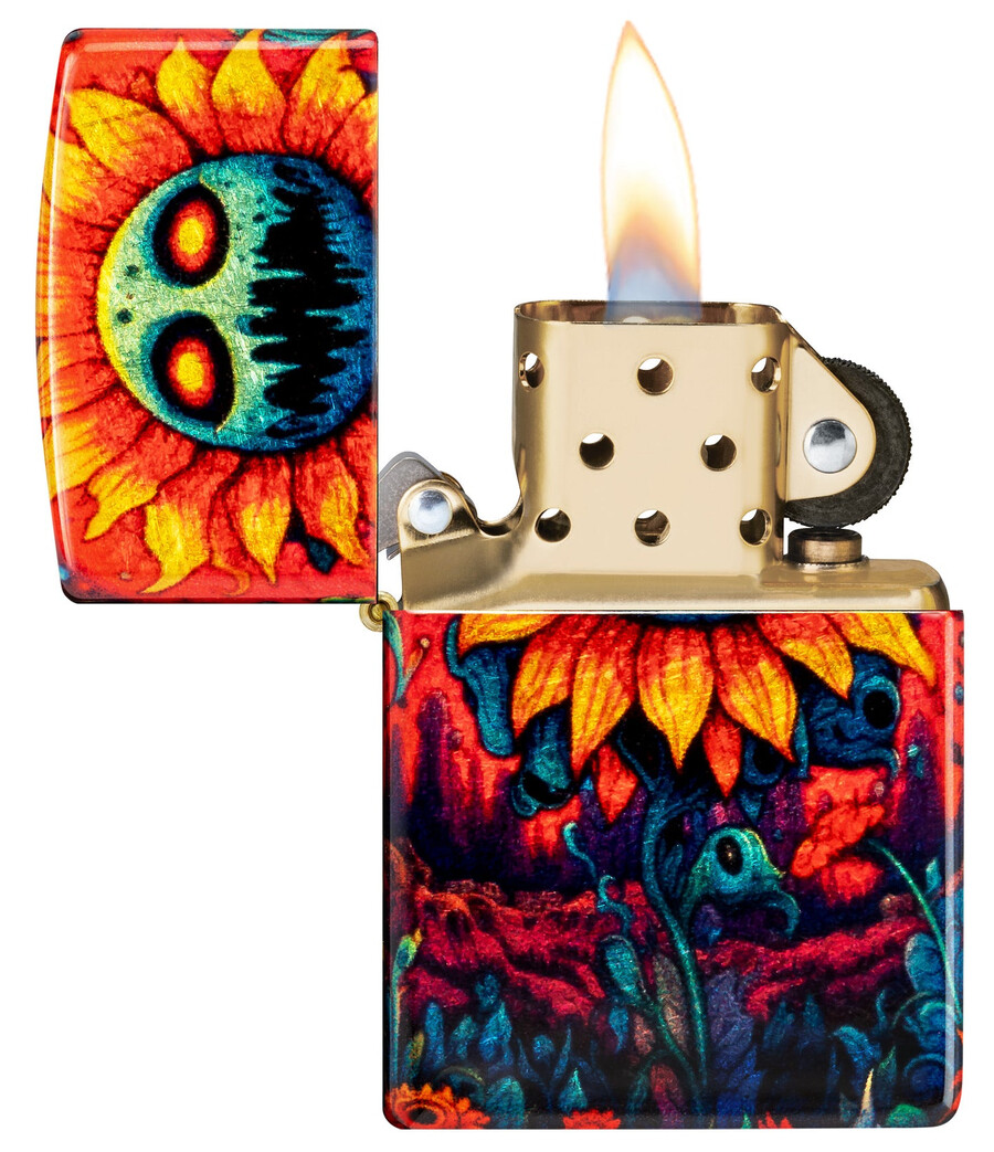 diseño de girasol espeluznante