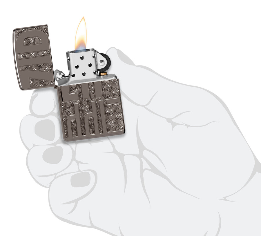 diseño zippo tallado al revés