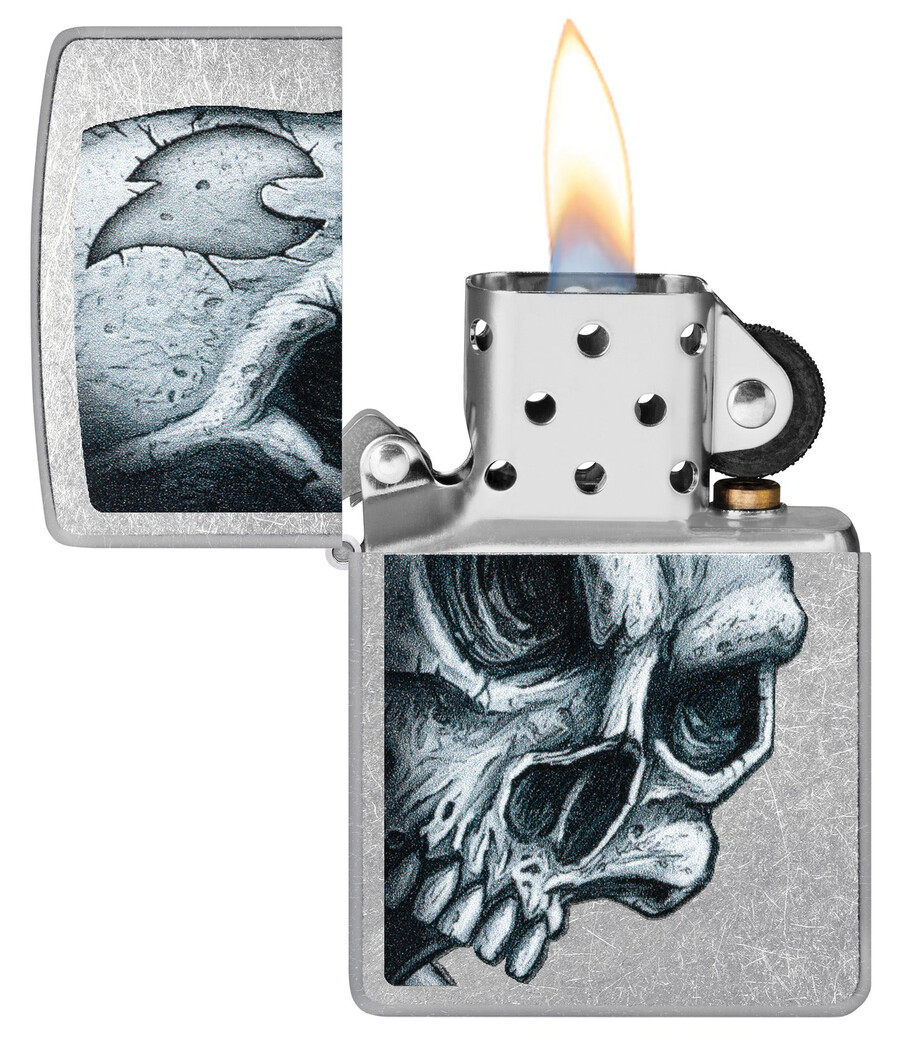 diseño de calavera y llama