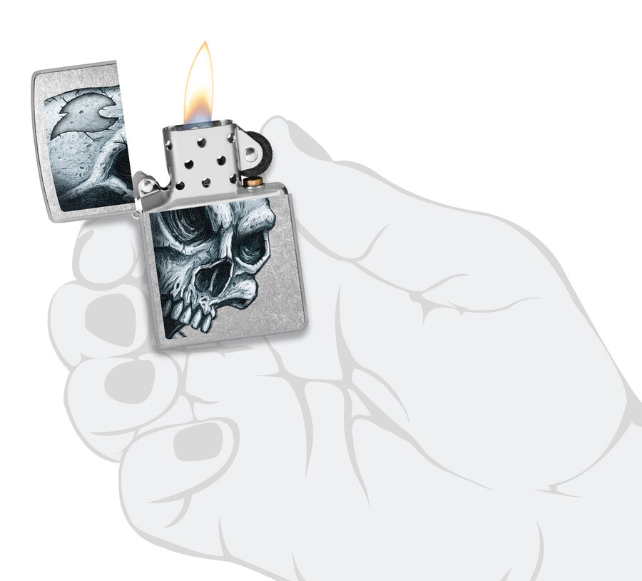 diseño de calavera y llama